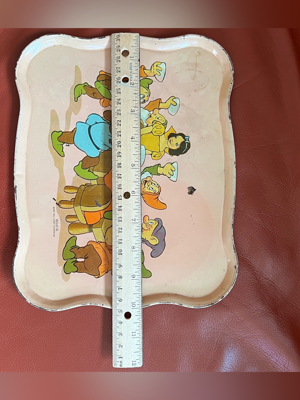 Snow White and the seven dwarfs vintage metal tray